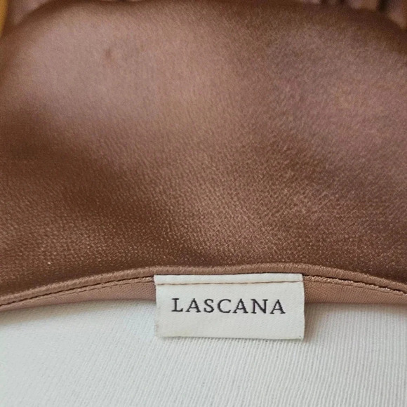 Lascana Wmns M Satin Strappy Sun Dress Sash Tie Waist Flow Hem Blush Flattering - Picture 4 of 6